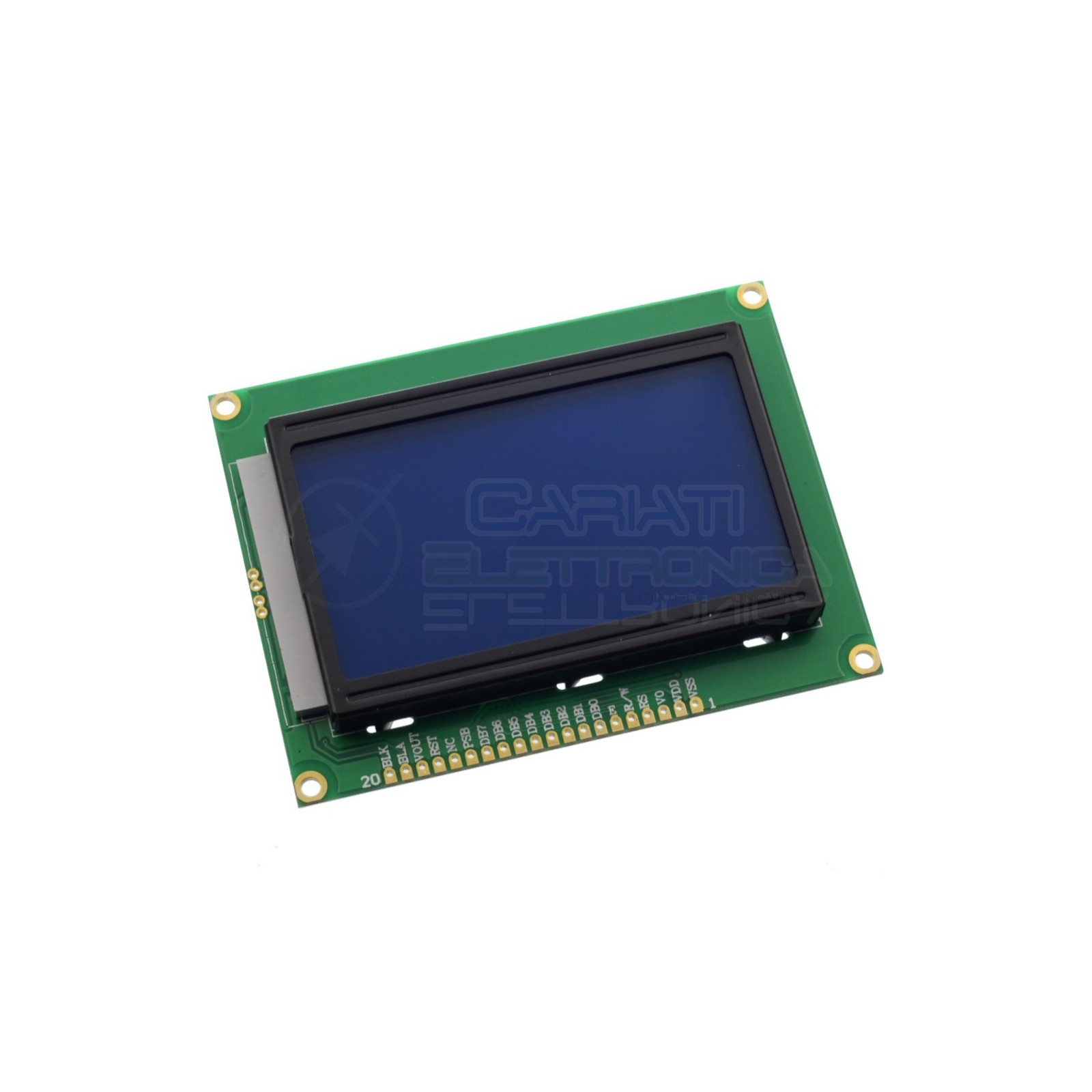 Display grafico 128x64 LCD retroilluminato BLU Arduino Pic ST7920 standard
