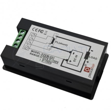 MISURATORE DI CONSUMO ELETTRICO WATTMETRO VOLTMETRO AMPEROMETRO 6.5-100Vdc 100A