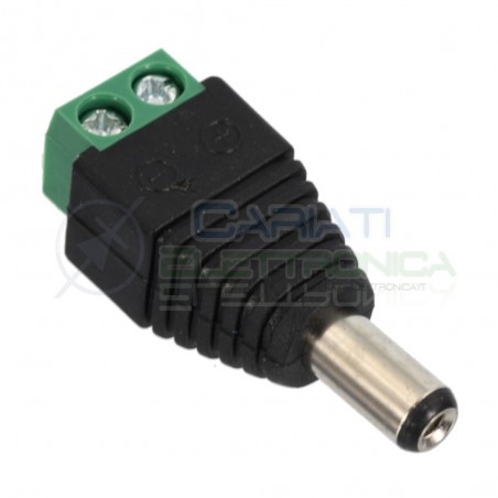 2 Pezzi connettore Jack presa Dc 5,5x2,1mm alimentazione maschio 11mmCariati Elettronica