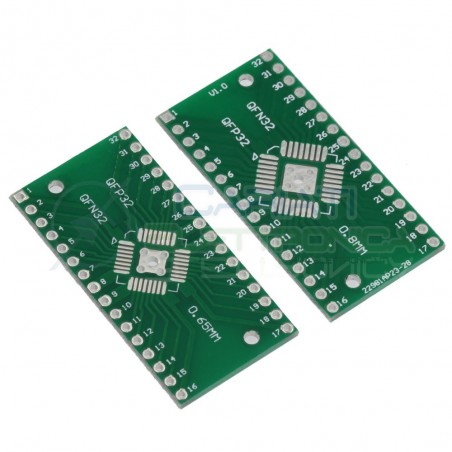 2 PEZZI Adattatore Basetta Test PCB QFN32 QFN32 DIP32 Passo 0,65 mm 0,8 mm