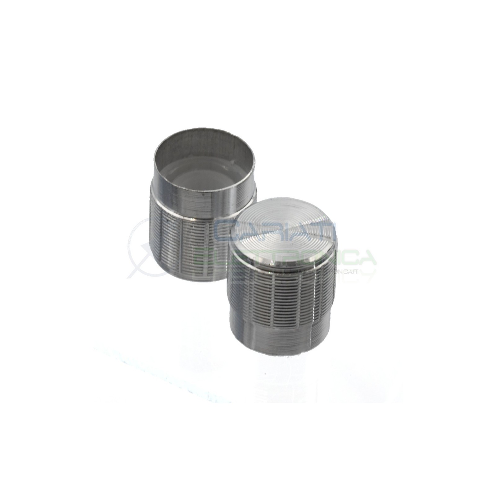 2 PEZZI Manopola Pomello Knob Cromata per Potenziometro con diametro innesto 6mm