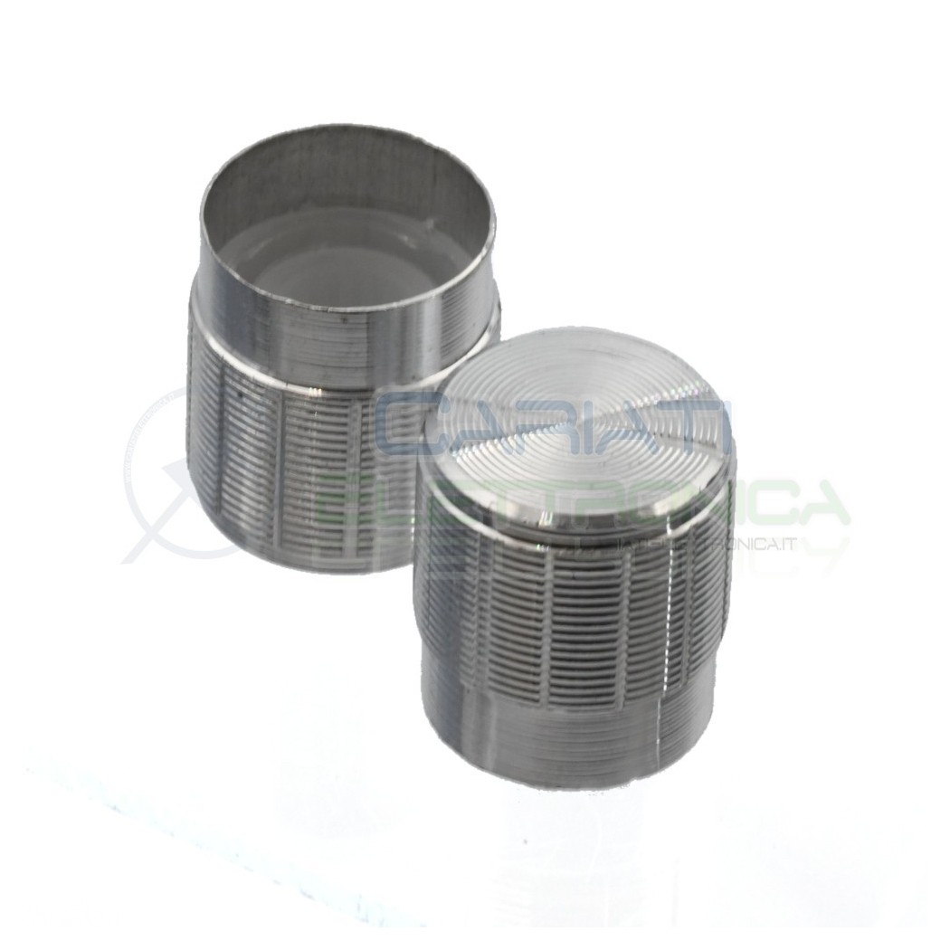 2 PEZZI Manopola Pomello Knob Cromata per Potenziometro con diametro innesto 6mm