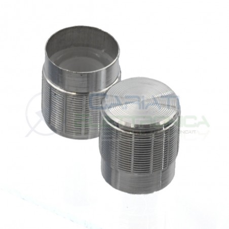 2 PEZZI Manopola Pomello Knob Cromata per Potenziometro con diametro innesto 6mm
