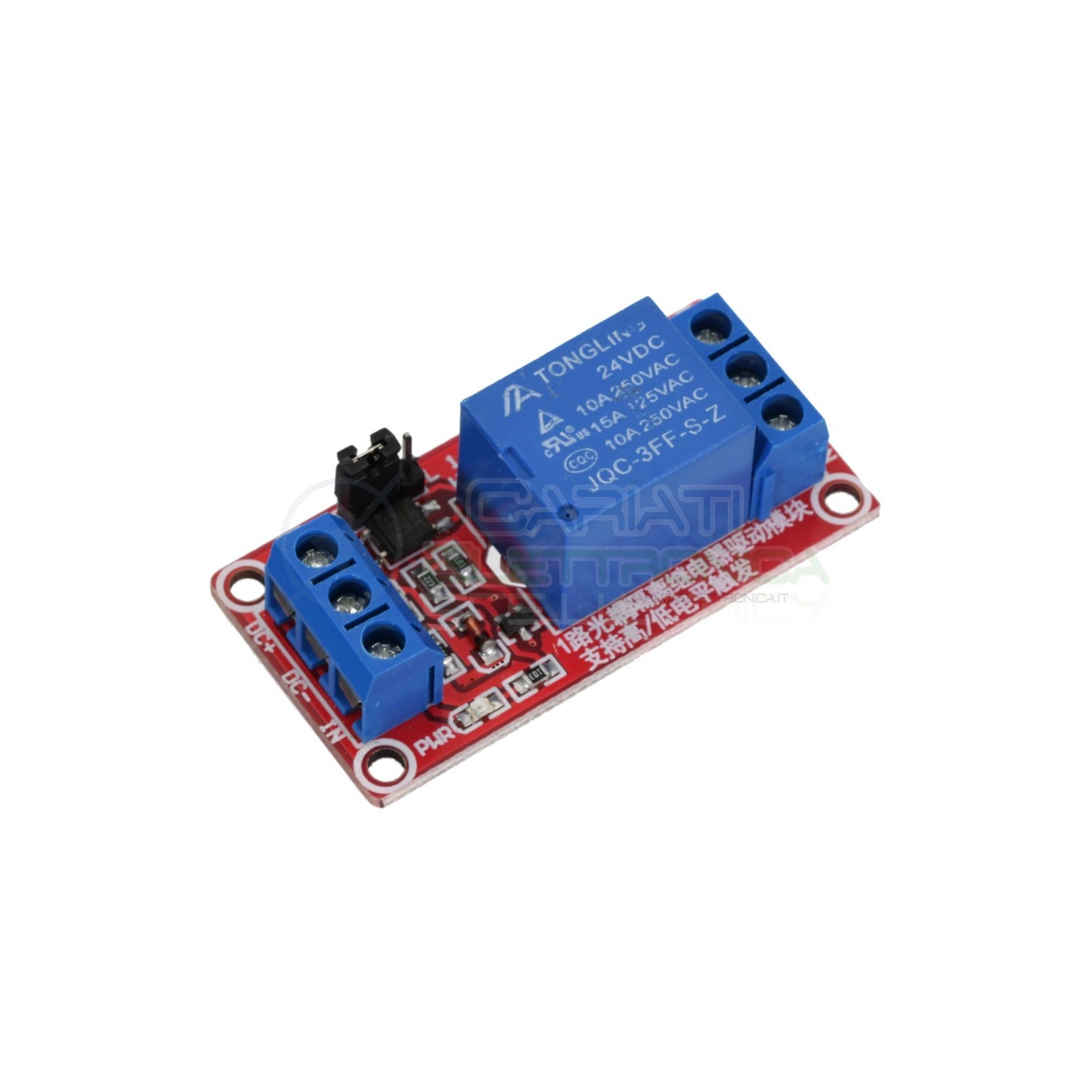 Scheda Relay Relè 24V Dc 10A Singolo 1 Scambio JQC-3FF-S-Z SPDT PCB Generico
