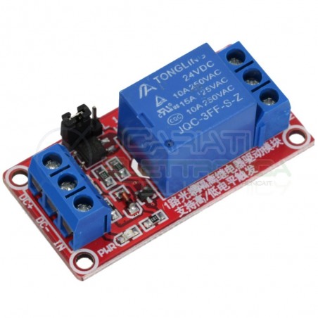 Scheda Relay Relè 24V Dc 10A Singolo 1 Scambio JQC-3FF-S-Z SPDT PCB Generico