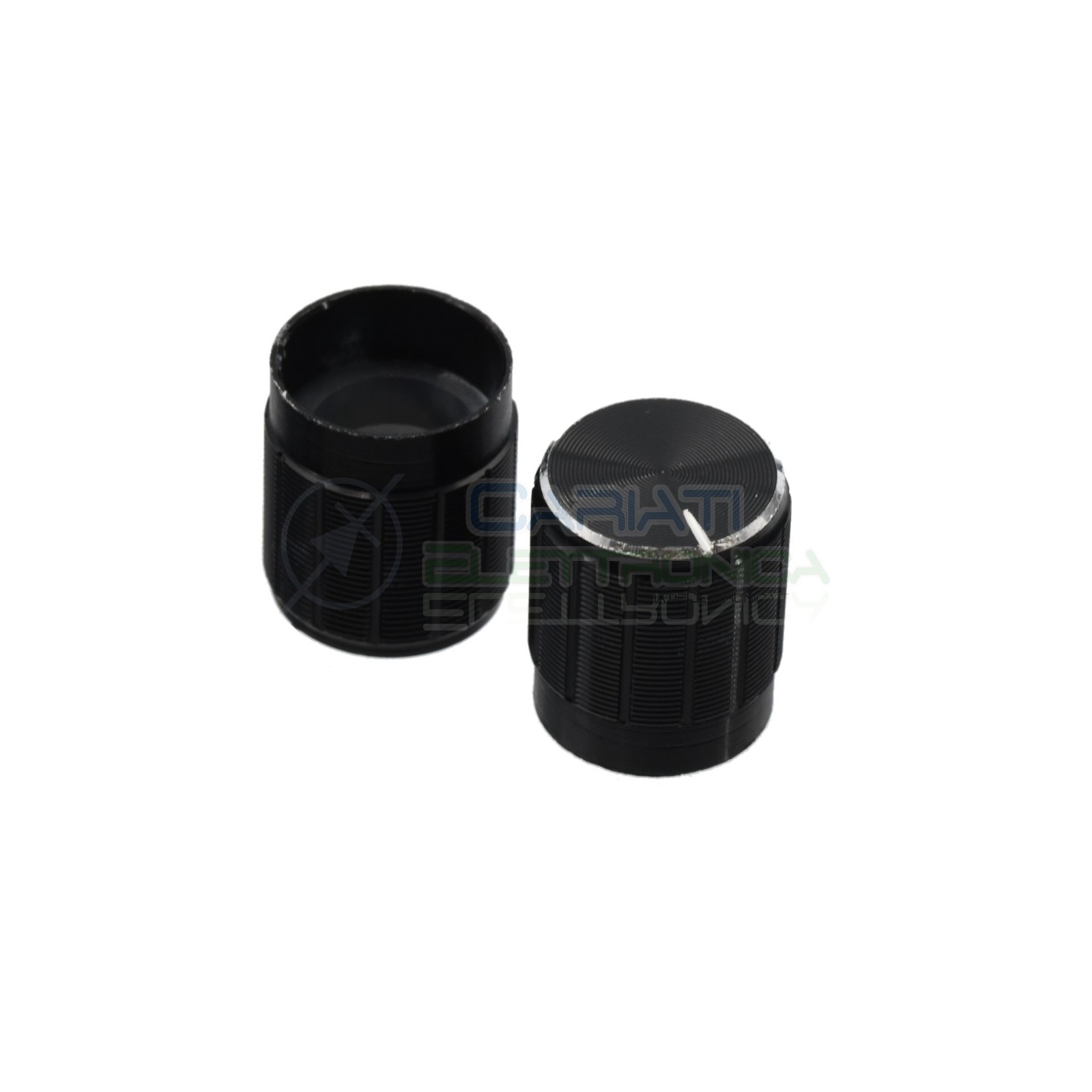 2 PEZZI Manopola Pomello Knob Nera per Potenziometro con diametro innesto 6mm Generico