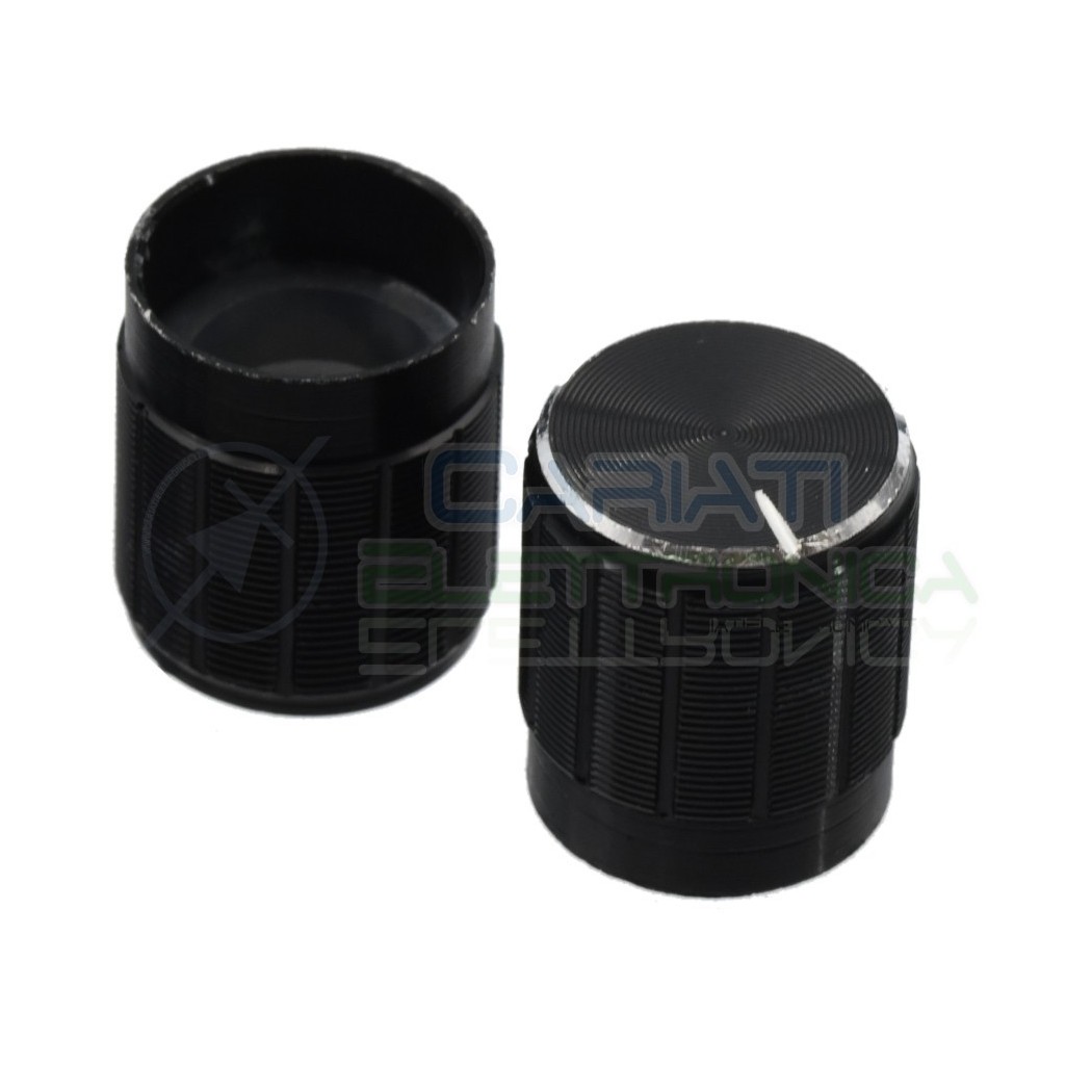 2 PEZZI Manopola Pomello Knob Nera per Potenziometro con diametro innesto 6mm Generico