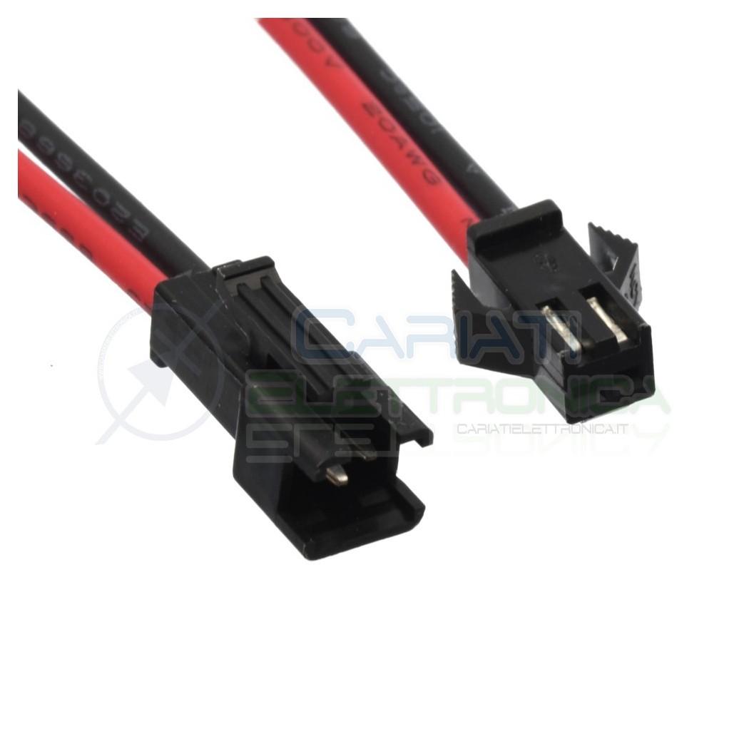 4 PEZZI 2 COPPIE Cavo connettore Plug 2 poli JST SM-2P passo 2.5mm con cavo 22AWG 19cm Generico