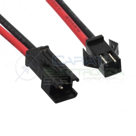 4 PEZZI 2 COPPIE Cavo connettore Plug 2 poli JST SM-2P passo 2.5mm con cavo 22AWG 19cm Generico