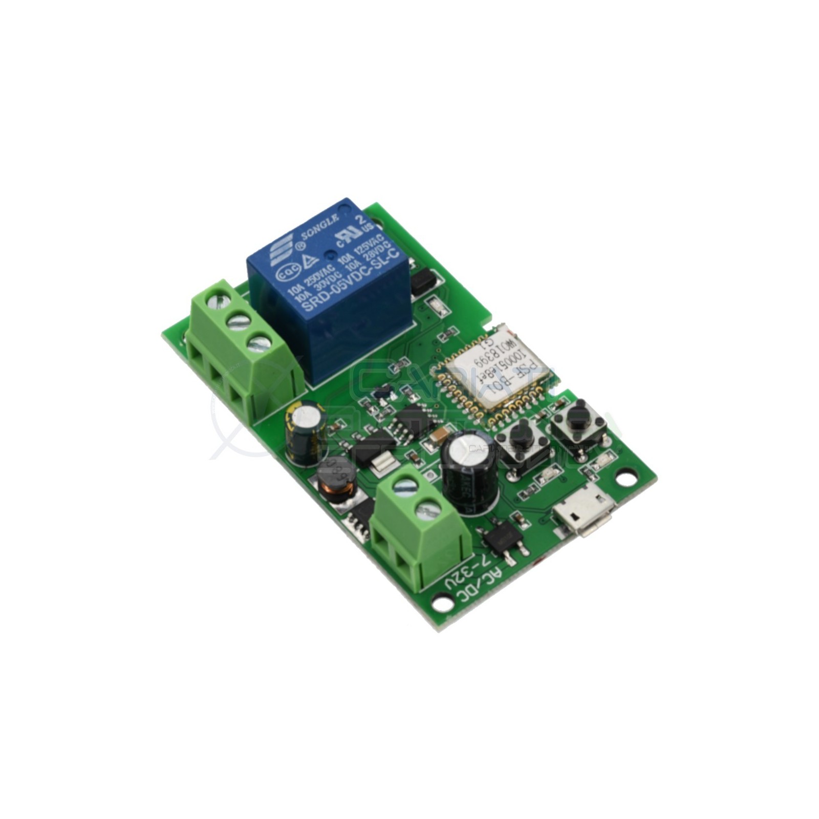 CENTRALINA RELE WIFI INTERNET INTERRUTTORE PULSANTE A 1 CANALE RELè 5V 12V 24V 32VGenerico