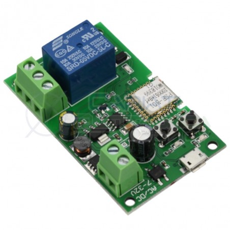 CENTRALINA RELE WIFI INTERNET INTERRUTTORE PULSANTE A 1 CANALE RELè 5V 12V 24V 32VGenerico
