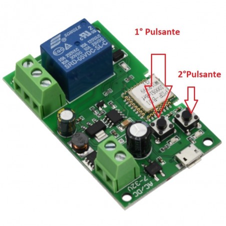 CENTRALINA RELE WIFI INTERNET INTERRUTTORE PULSANTE A 1 CANALE RELè 5V 12V 24V 32VGenerico