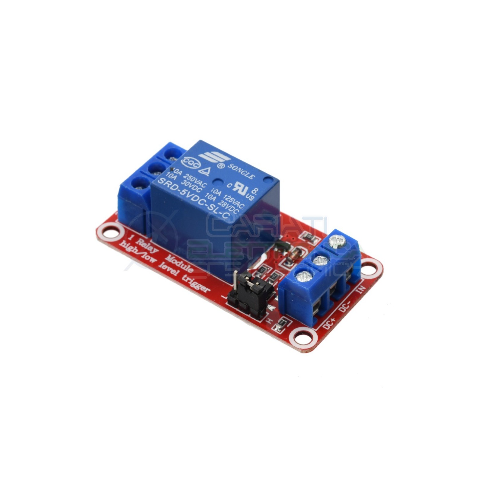 Scheda Relay Relè 5V Dc 10A Singolo 1 Scambio SRD-5VDC-SL-C SPDT PCB