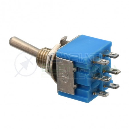 Interruttore Deviatore a Leva ON OFF ON 2A 250V 6 Pin DP3T Bilanciere
