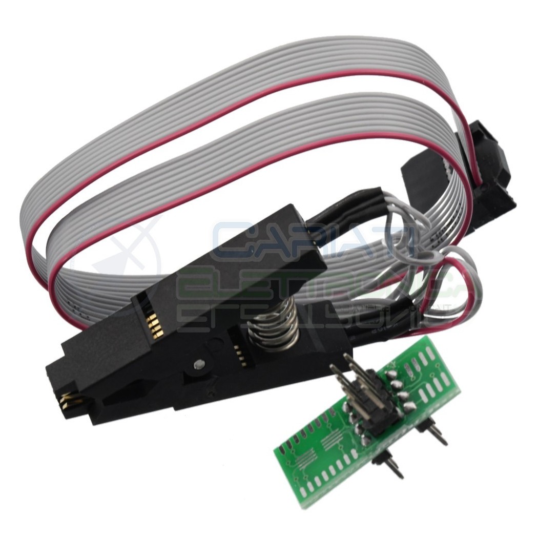 Pinza Adattatore Clip Test per integrati SOIC8 SOP8 a DIP8 con cavo Generico
