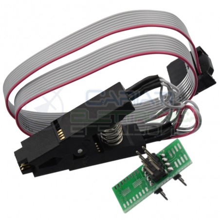 Pinza Adattatore Clip Test per integrati SOIC8 SOP8 a DIP8 con cavo Generico