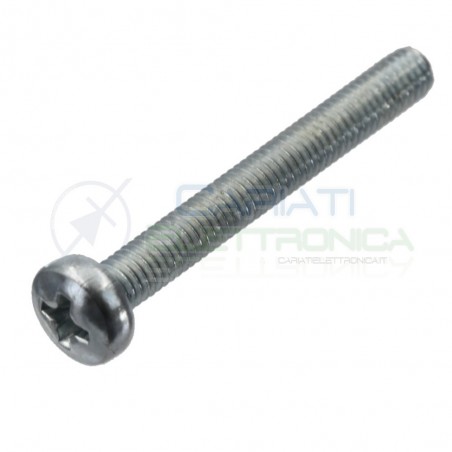 100 PEZZI Vite Bullone M3 3 x 25 mm in Metallo con Testa a Croce Distanziali