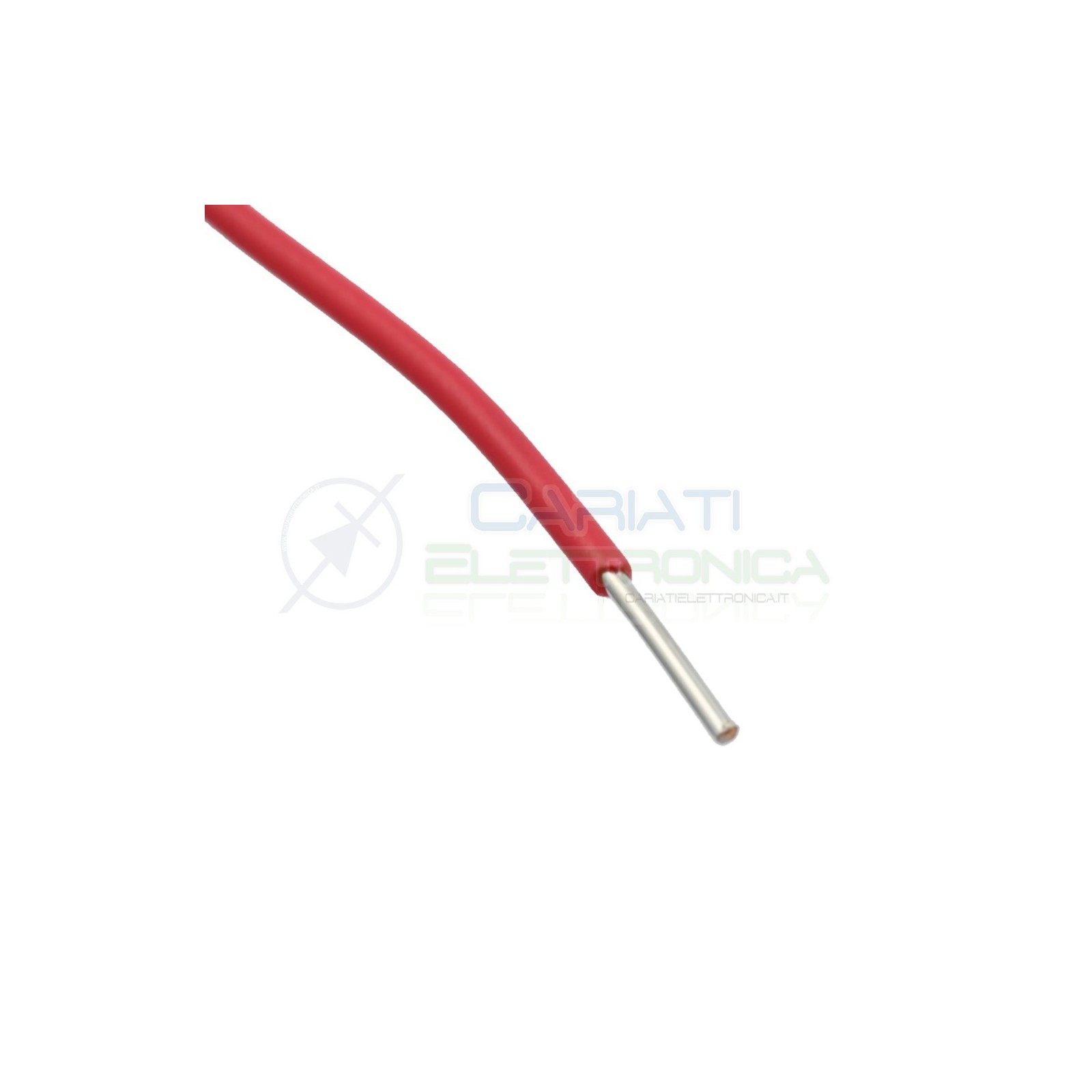 2 metri di Cavo filo singolo unifilate rigido AWG22 0.6mm con guaina Rossa Rosso