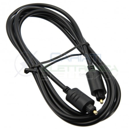 Cavo Cavetto audio digitale ottico da 1,5m Nero con connettore spina Toslink