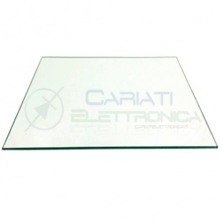 PIATTO Pannello di Vetro Temperato Trasparente 3mm per STAMPANTE 3D 3DRAG 213 X 200 X 3mm