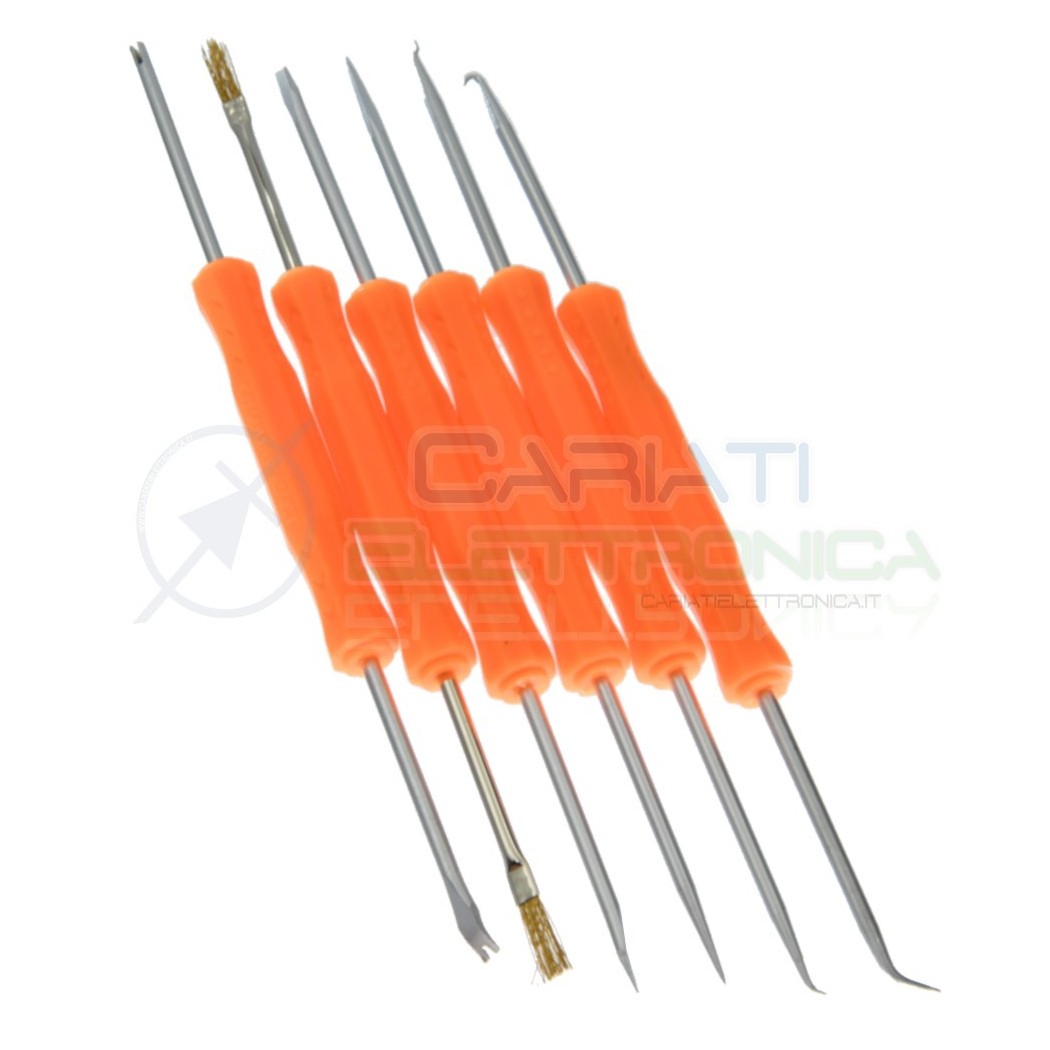KIT da 6 PEZZI Attrezzi per Saldatura Dissaldatura Componenti elettronici PCB