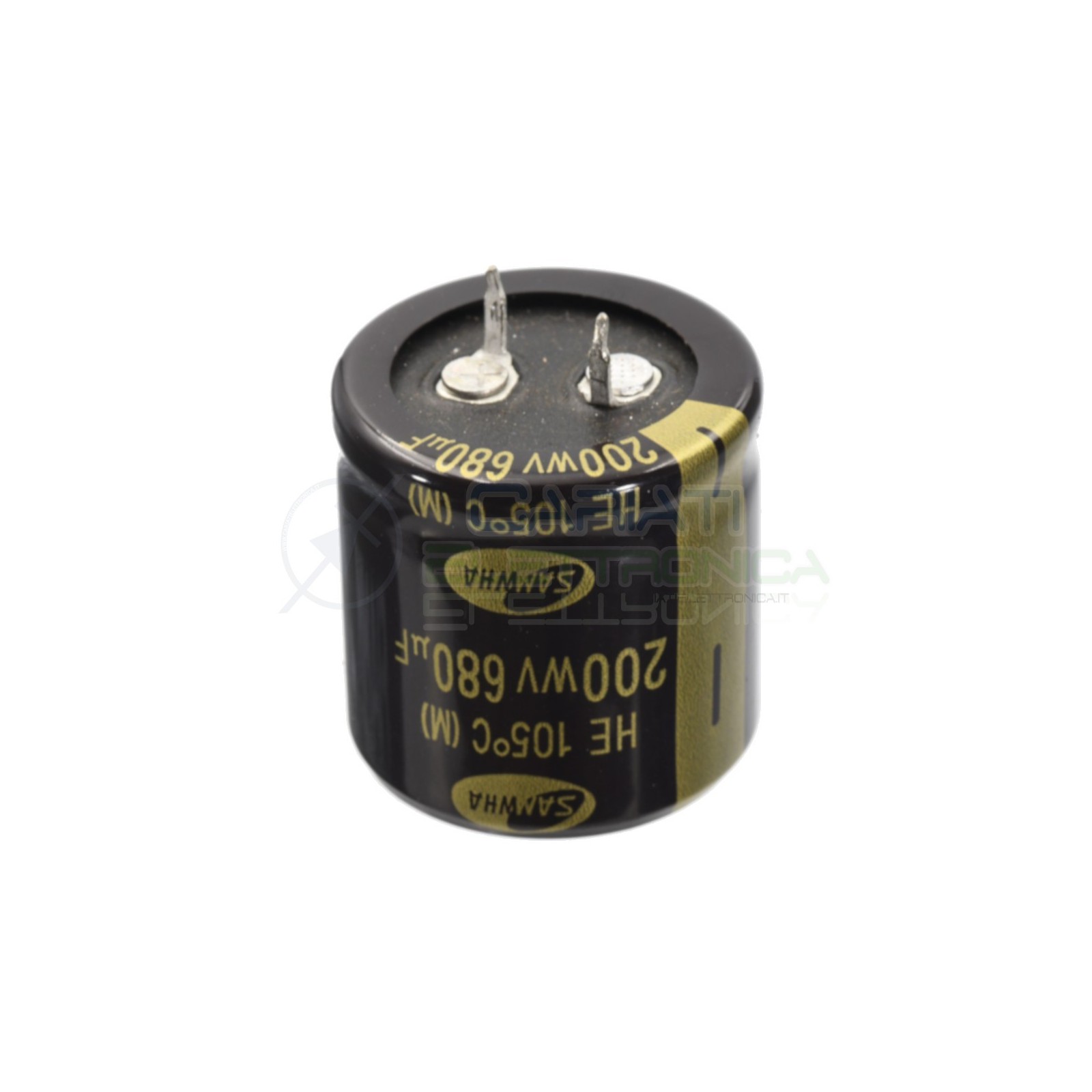 Condensatore Elelettrolitico SNAP IN 680uF 200V 30 X 30 mm 105° PASSO 10mm Samwha Samwha
