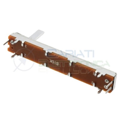 Potenziometer slide mono linear 60mm 10kohm 10k B103 B10K Mixer Audio track length 51.9mmGenerico