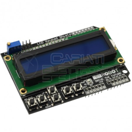 Display Shield LCD 16x2 1602 per ARDUINO CON TASTIERA 6 Pulsanti