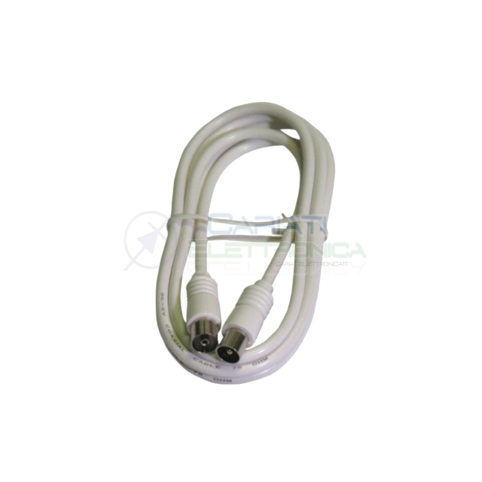 CAVO CAVETTO ANTENNA TV VIDEO MASCHIO FEMMINA DA 1,5 metri Bianco 75 ohm