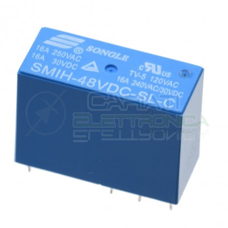 Relè Songle SMIH-48VDC-SL-C con bobina da 48Vdc 16A 30Vdc 16A 250Vac SPDTSongle