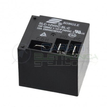 Relè singolo scambio Songle SLC-12VDC-SL-C 30A 12VDC 12V