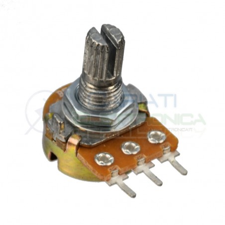 POTENZIOMETRO ROTATIVO LINEARE 5K OHM 5Kohm B5K PERNO 15mm
