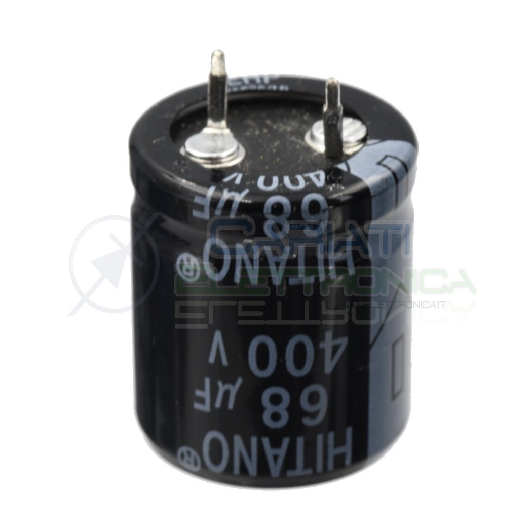 Condensatore elettrolitico HITANO SNAP IN 68uF 68 uF 400V 85°C 22X26mm PASSO 10mm
