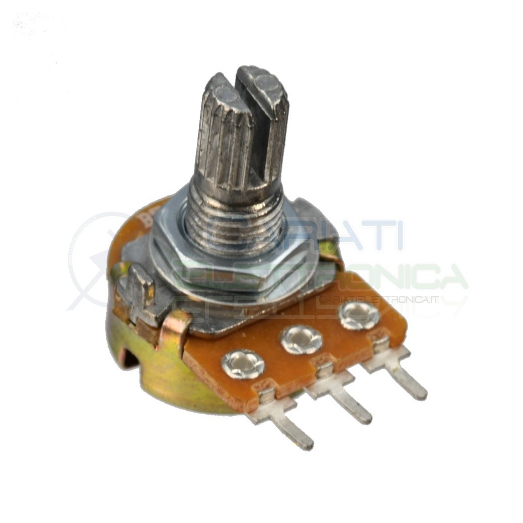 POTENZIOMETRO ROTATIVO LINEARE 250K OHM 250Kohm B250K PERNO 15mm