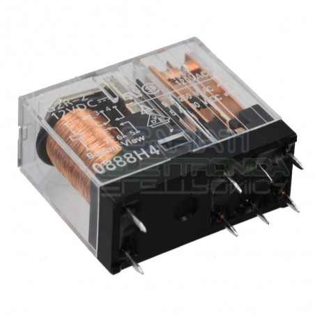 Relè OMRON G2R-2 bobina da 12V dc 5A 250Vac 5A 30Vdc DPDT Doppio scambio contattoOmron