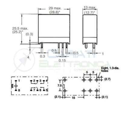 Relè OMRON G2R-2 bobina da 12V dc 5A 250Vac 5A 30Vdc DPDT Doppio scambio contattoOmron