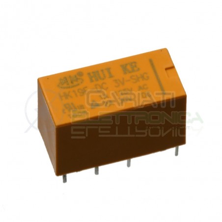 Relay Relè 3V Dc 1A HK19F-DC-3V-SHG DPDT Doppio Scambio 2 Scambi Circuito Stampato Pcb HONGFA RELAY