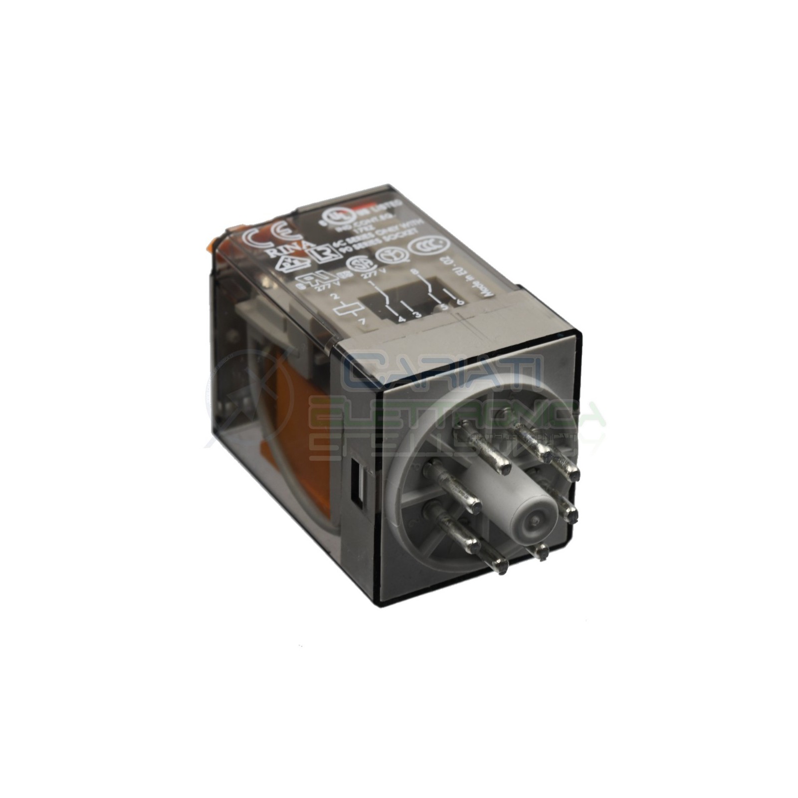Relè Rele' FINDER 60.12.8.230.0040 OCTAL 10A 250V BOBINA 230VAC 2 CONTATTI DPDTFinder