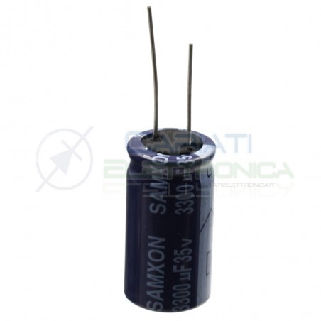 2 PEZZI CONDENSATORE ELETTROLITICO 3300uF 3300 uF 35V 85° 16x30mm Passo 7,5mm Samxon