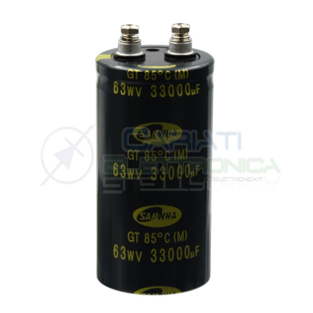 Condensatore 33000uF 63V 85°C 51x100mm elettrolitico SAMWHA SNAP IN 33000 uF Samwha