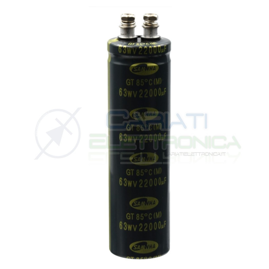Condensatore elettrolitico SAMWHA SNAP IN 22000 uF 22000uF 63V 85°C 35x120mm Samwha