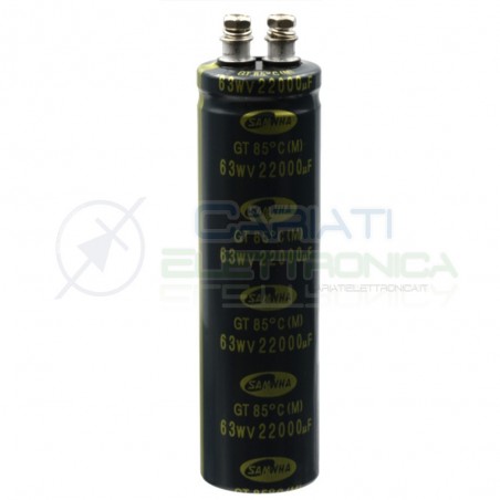Condensatore elettrolitico SAMWHA SNAP IN 22000 uF 22000uF 63V 85°C 35x120mm Samwha