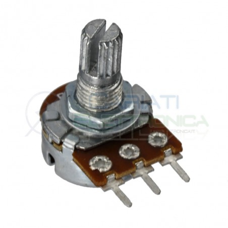 Potentiometer 10Kohm A10K single turn logarithmic shaft 15mm 10 Kohm