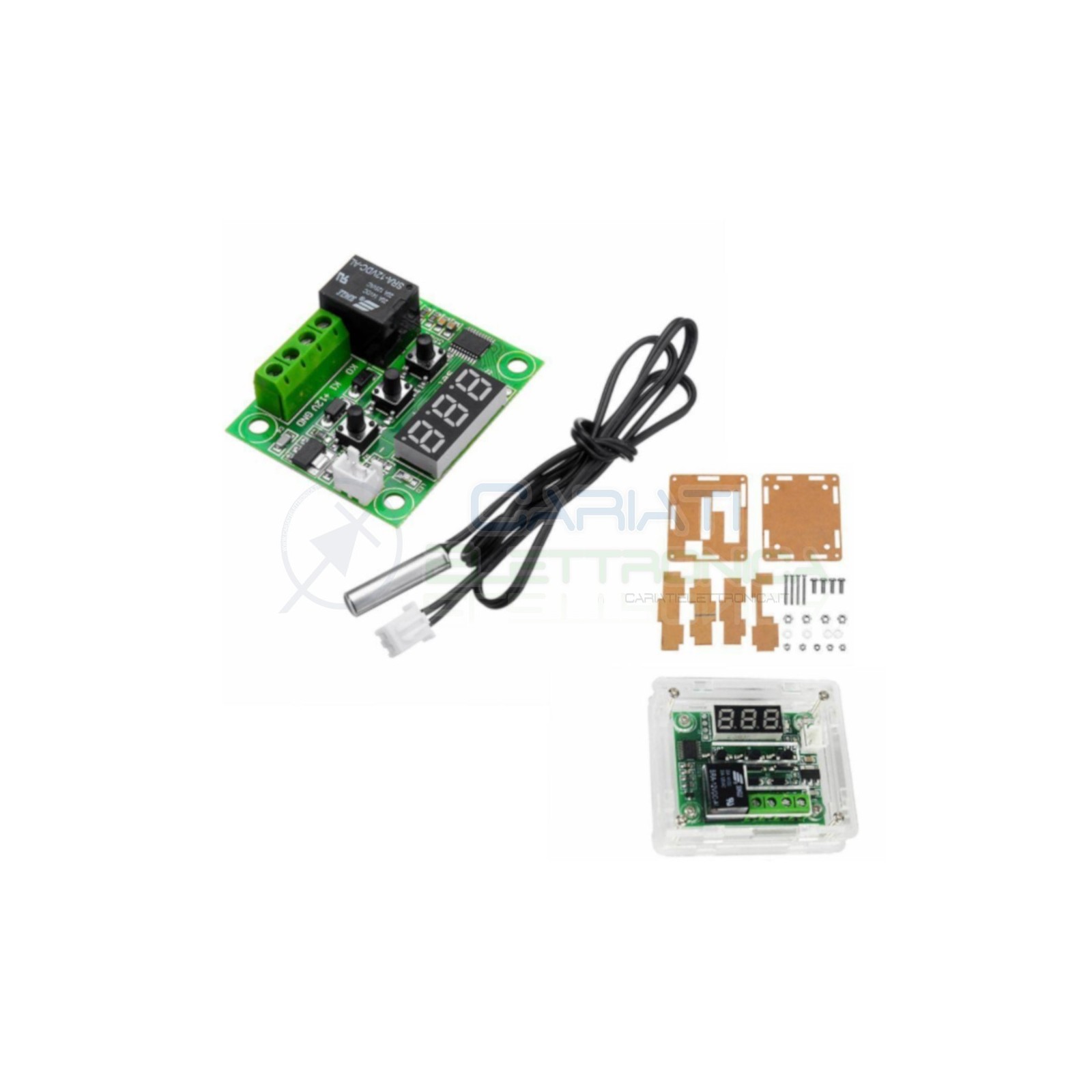 Modulo w1209 termostato digitale controllo di temperatura con sonda ntc e case