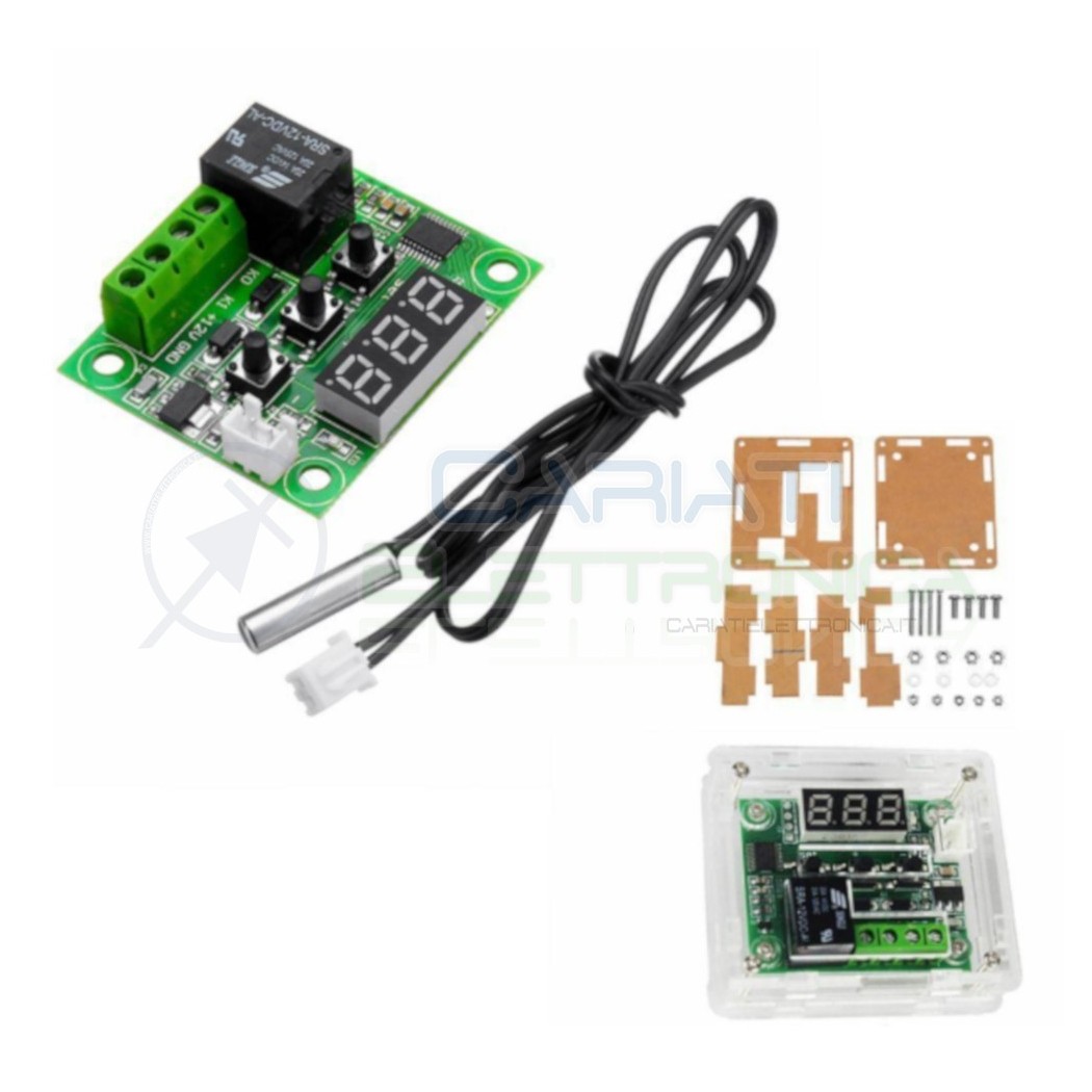 Modulo w1209 termostato digitale controllo di temperatura con sonda ntc e case