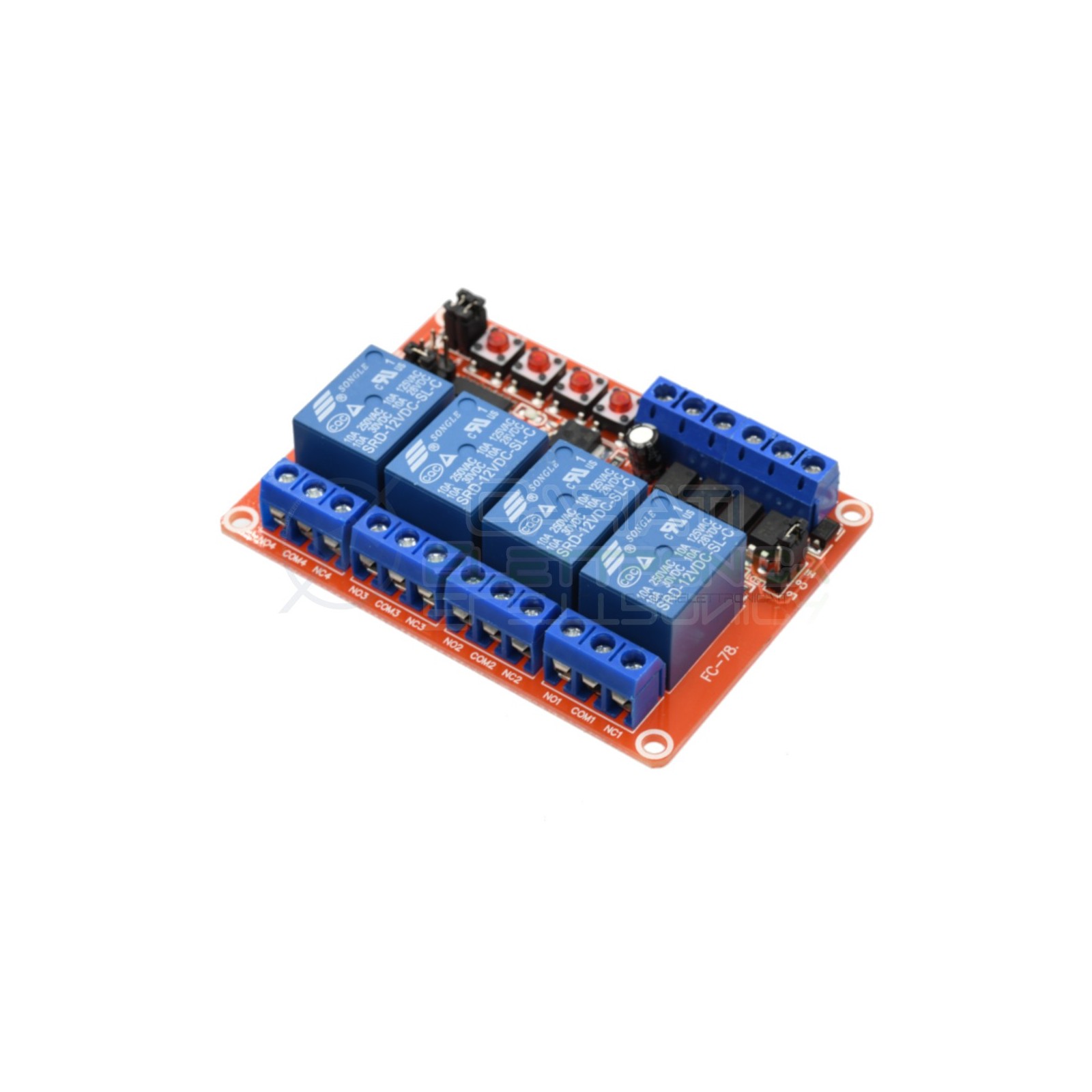 Scheda 4 Relay Relè 12V Dc 10A SONGLE SRD-12VDC-SL-C SPDT Monostabile Bistabile Generico