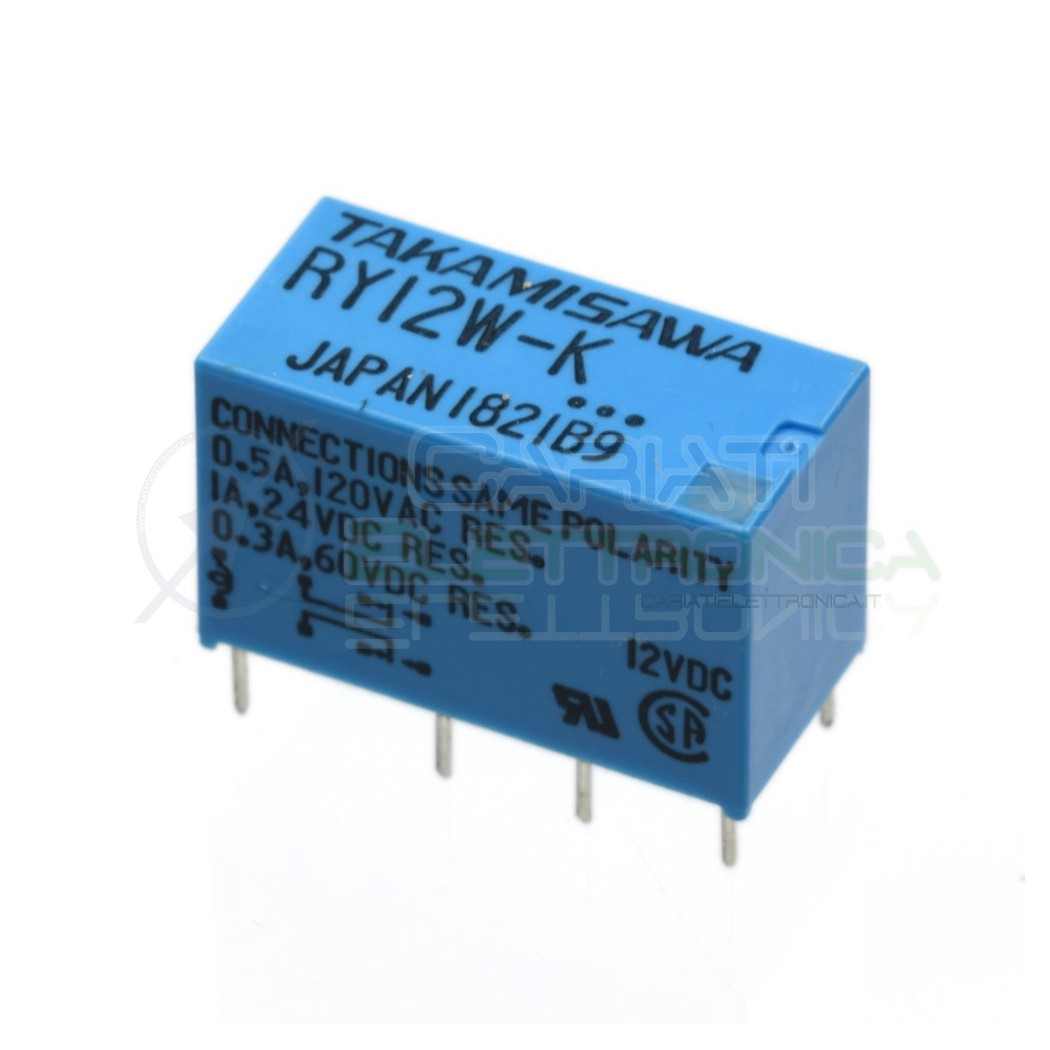Relay Takamisawa RY12W-K Coil 12Vdc 12V DC 0.5A 120V DPDTTakamisawa