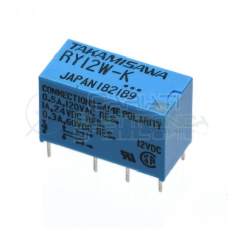 Relay Takamisawa RY12W-K Coil 12Vdc 12V DC 0.5A 120V DPDTTakamisawa