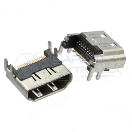 1 PEZZO Connettore porta HDMI Femmina 19pin a saldare da PCB DIP Circuito