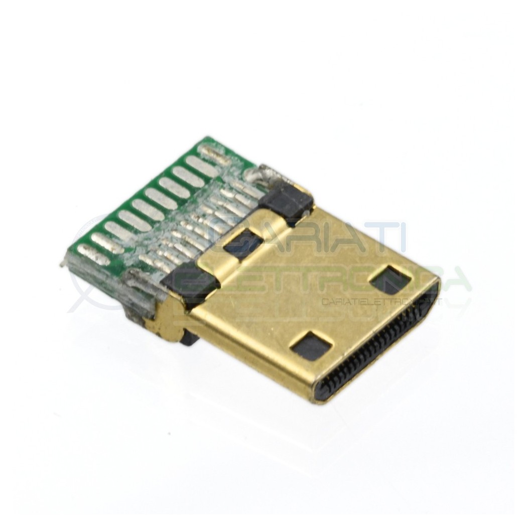PEZZO Connettore porta MINI HDMI maschio 19pin a saldare da PCB DIP CircuitoGenerico